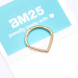 Detail View 4 of Golden Hammered Chevron Seamless Clicker Hoop Ring