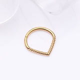 Detail View 2 of Golden Hammered Chevron Seamless Clicker Hoop Ring