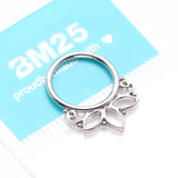 Detail View 4 of Lotus Floral Filigree Elegance Clicker Hoop Ring