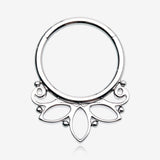 Lotus Floral Filigree Elegance Clicker Hoop Ring