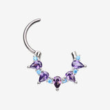 Detail View 1 of Calliope Multi-Gem Sparkle Clicker Hoop Ring-Purple/Light Blue