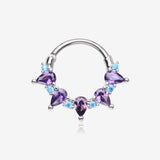 Calliope Multi-Gem Sparkle Clicker Hoop Ring