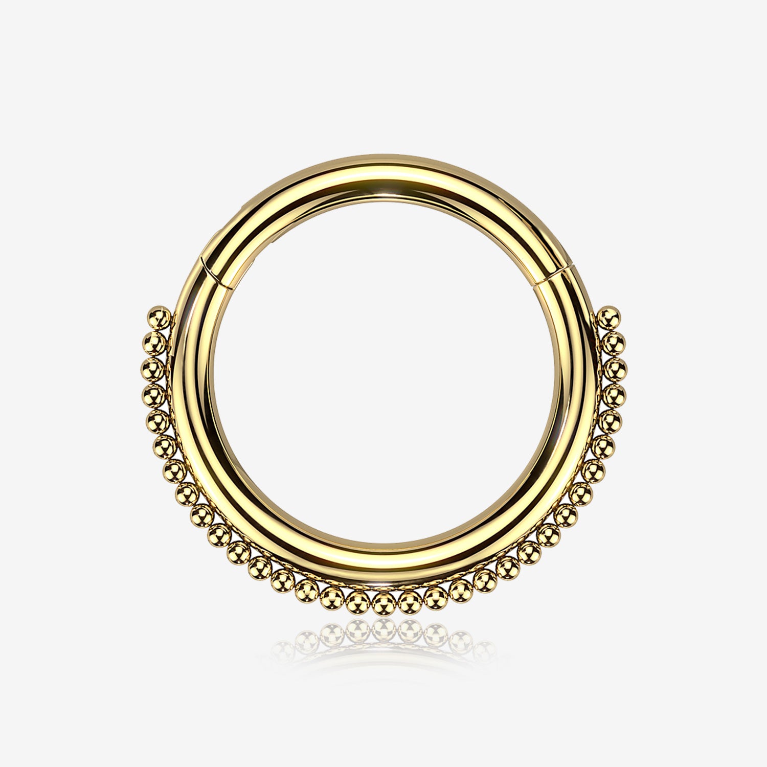 Golden Bali Beaded Ball Essence Clicker Hoop Ring