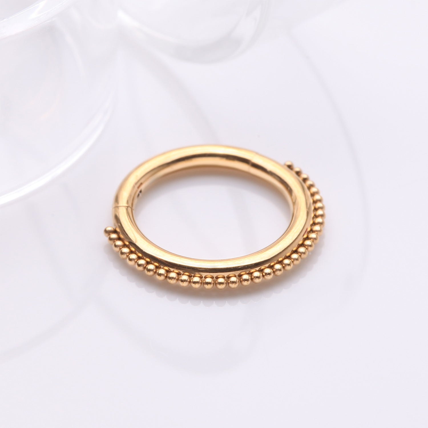 Detail View 1 of Golden Bali Beaded Ball Essence Clicker Hoop Ring