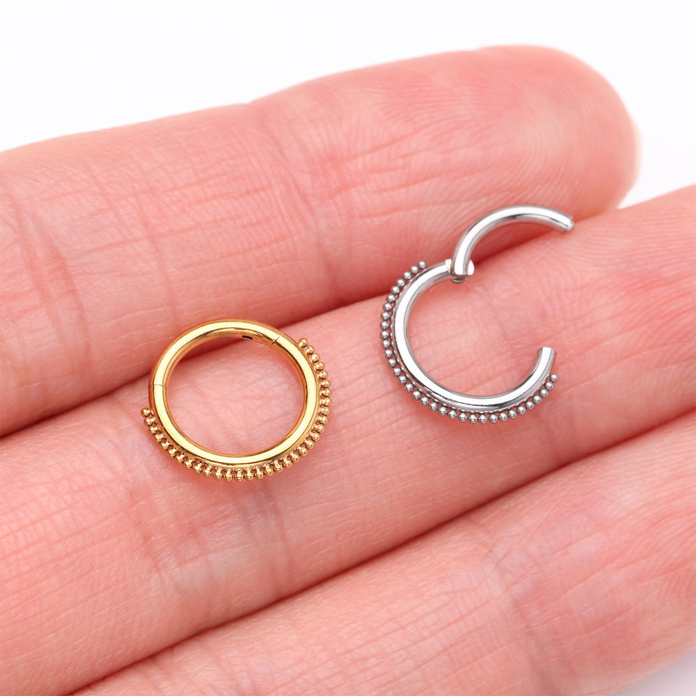 Detail View 3 of Golden Bali Beaded Ball Essence Clicker Hoop Ring