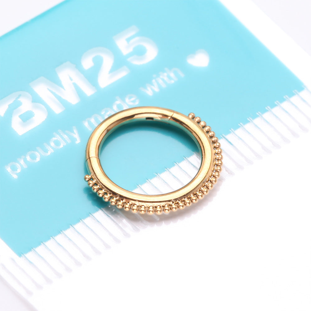 Detail View 4 of Golden Bali Beaded Ball Essence Clicker Hoop Ring