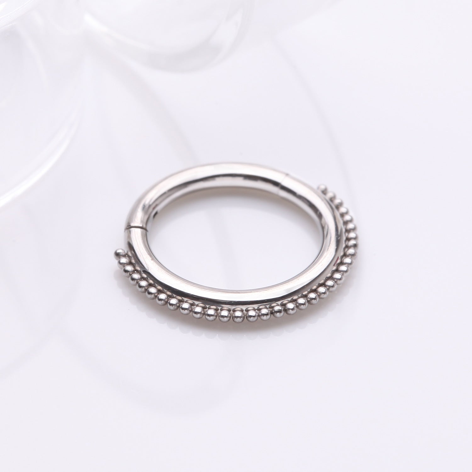 Detail View 1 of Bali Beaded Ball Essence Clicker Hoop Ring