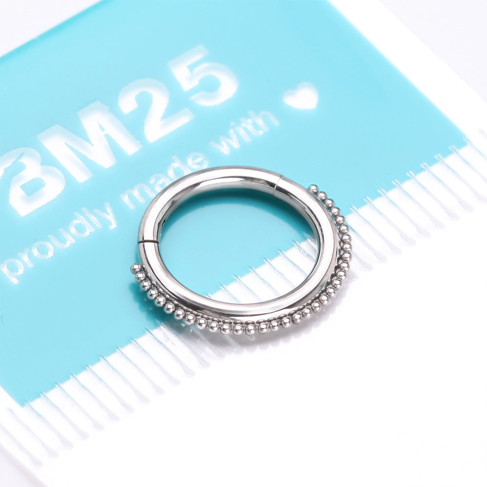 Detail View 4 of Bali Beaded Ball Essence Clicker Hoop Ring