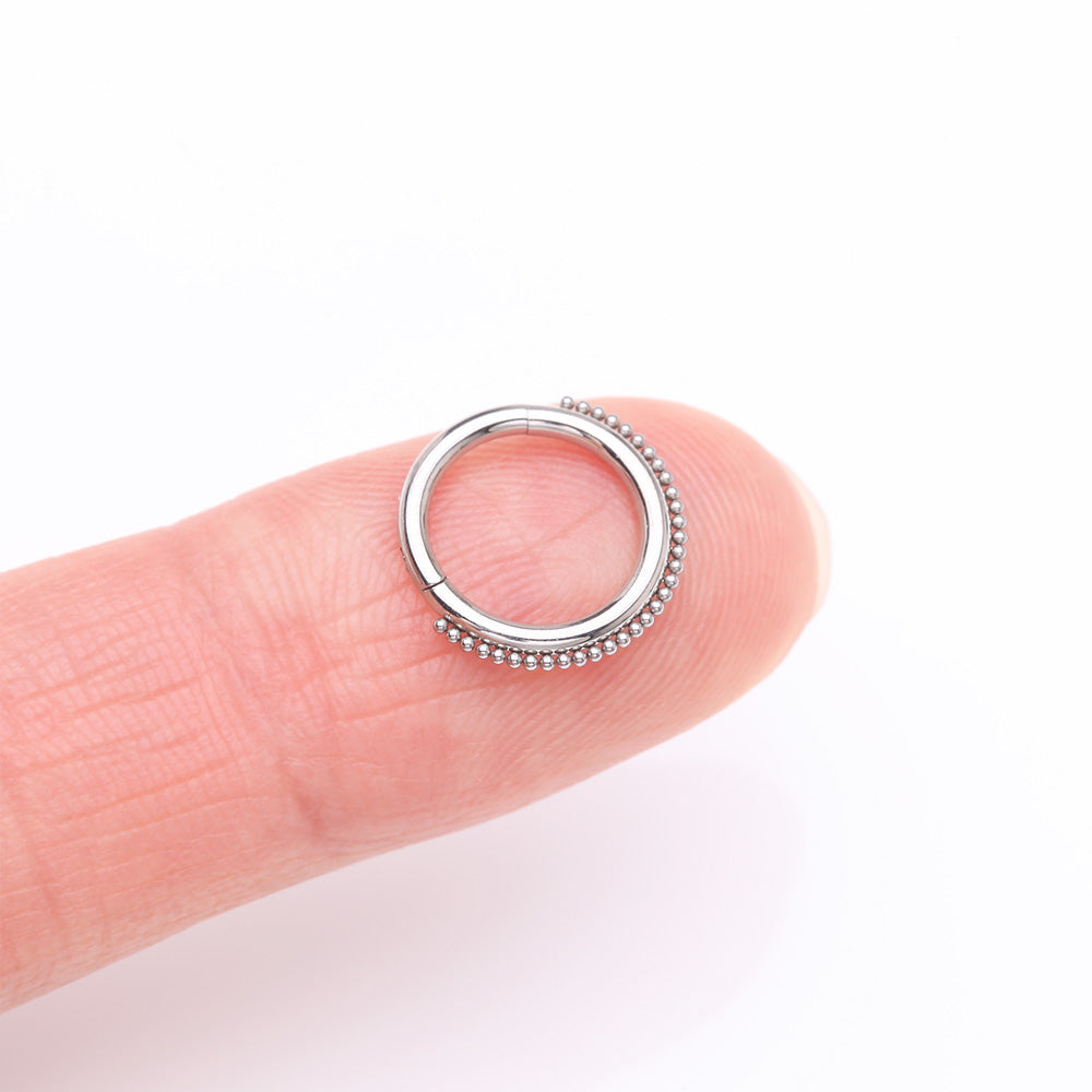 Detail View 2 of Bali Beaded Ball Essence Clicker Hoop Ring