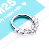 Detail View 4 of Butterfly Goddess Sparkle Clicker Hoop Ring-Clear Gem