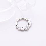 Detail View 1 of Butterfly Goddess Sparkle Clicker Hoop Ring-Clear Gem