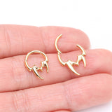 Detail View 3 of Golden Tribal Inspired Vicious Fangs Clicker Hoop Ring