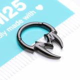 Detail View 4 of Blackline Tribal Inspired Vicious Fangs Clicker Hoop Ring