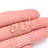 Detail View 3 of Golden Skinny Double Layered Clicker Hoop Ring