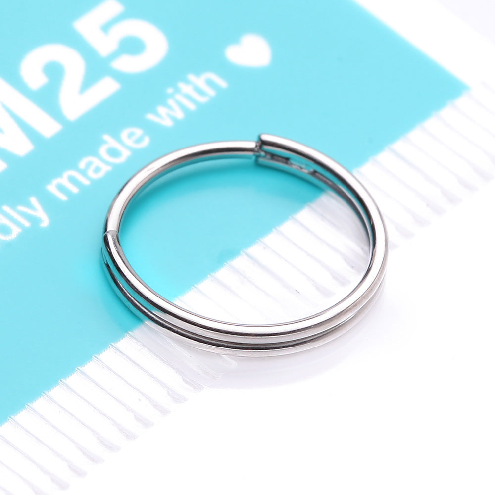 Detail View 4 of Skinny Double Layered Clicker Hoop Ring