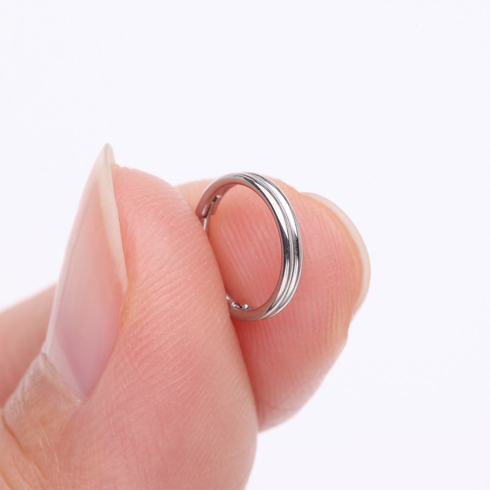 Detail View 2 of Skinny Double Layered Clicker Hoop Ring