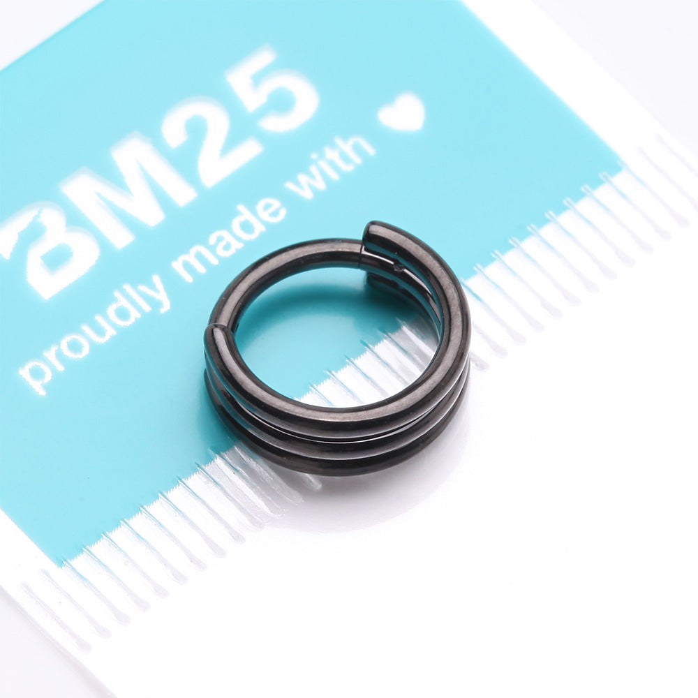 Detail View 4 of Blackline Triple Stack Hinged Steel Segment Clicker Ring