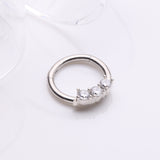 Detail View 1 of Glistening Sparkle Seamless Clicker Ring-Clear/White