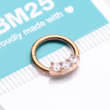 Detail View 4 of Rose Gold Glistening Sparkle Seamless Clicker Ring-Rose Gold