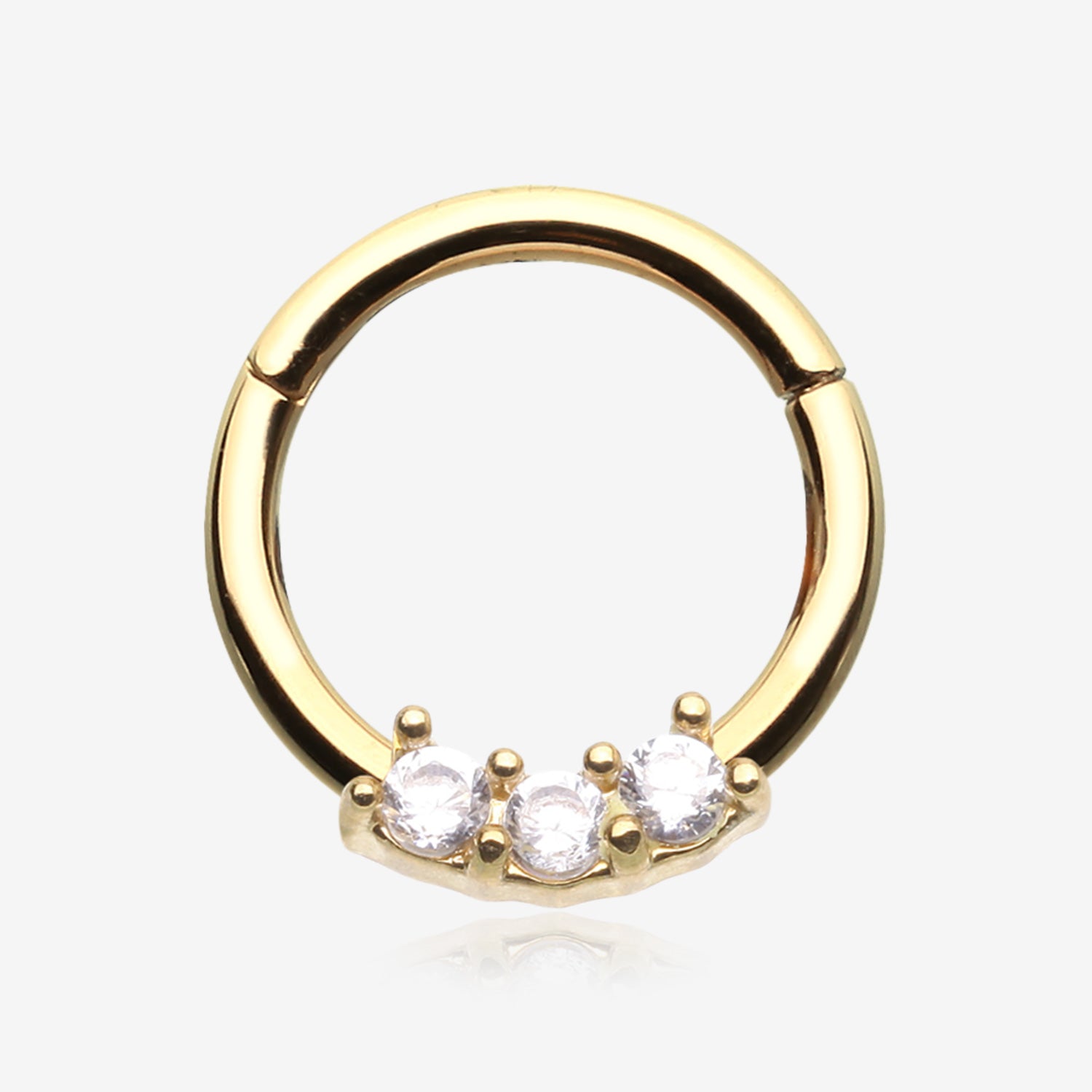 Golden Glistening Sparkle Seamless Clicker Ring-Gold