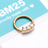 Detail View 4 of Golden Glistening Sparkle Seamless Clicker Ring-Gold