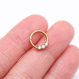 Detail View 2 of Golden Glistening Sparkle Seamless Clicker Ring-Gold