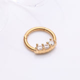 Detail View 1 of Golden Glistening Sparkle Seamless Clicker Ring-Gold