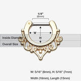 Detail View 1 of Golden Goddess Filigree Septum Clicker-Gold