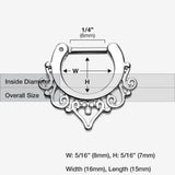 Detail View 1 of Goddess Filigree Septum Clicker-Steel