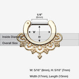 Detail View 1 of Golden Celestial Filigree Septum Clicker-Gold