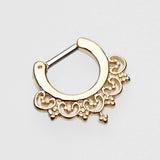 Detail View 2 of Golden Celestial Filigree Septum Clicker-Gold
