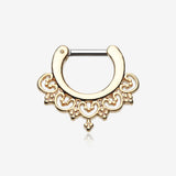 Golden Celestial Filigree Septum Clicker