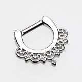 Detail View 2 of Celestial Filigree Septum Clicker-Steel