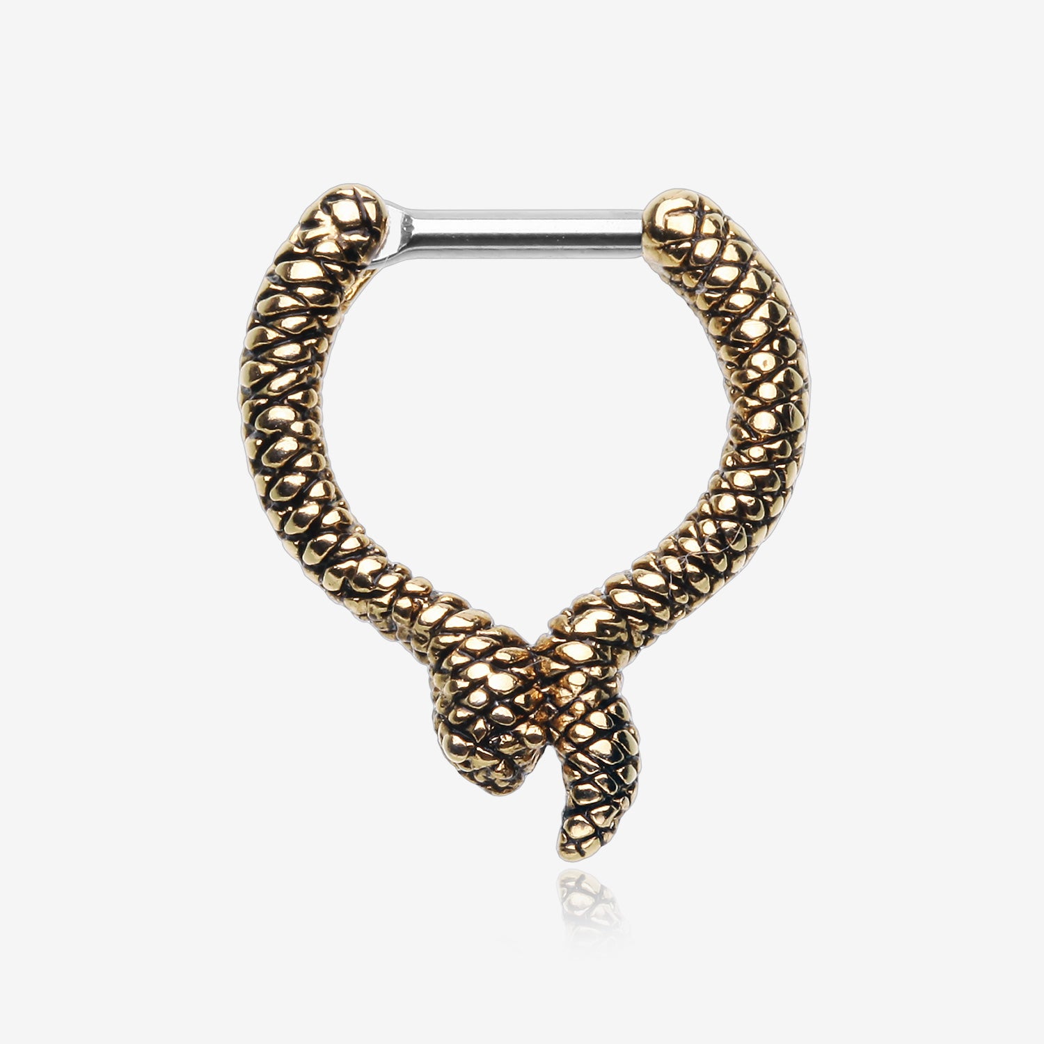 Golden Slithering Snake Septum Clicker
