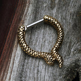Detail View 2 of Golden Slithering Snake Septum Clicker