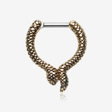 Golden Slithering Snake Septum Clicker