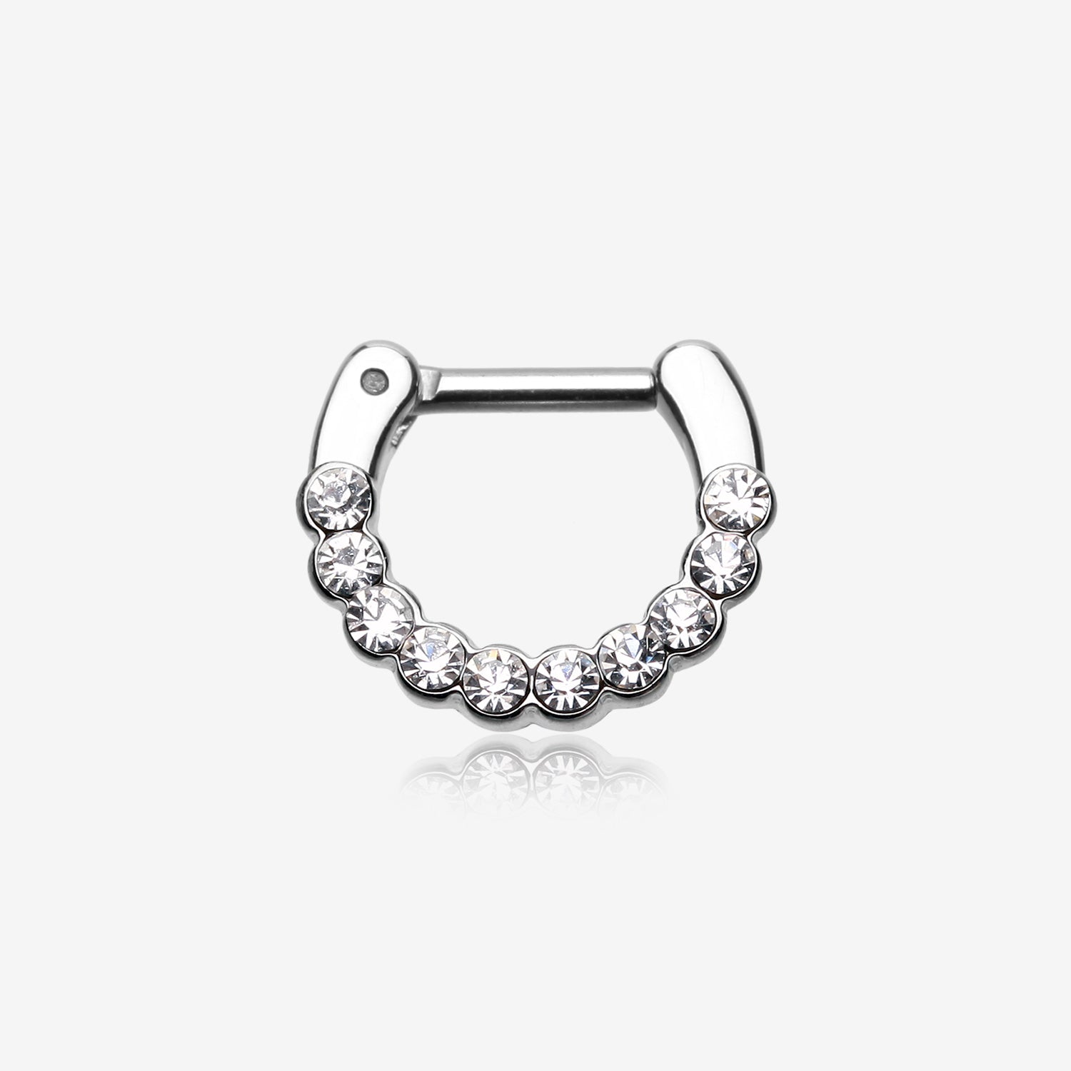 Glistening Multi-Gem Septum Clicker-Clear Gem