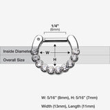 Detail View 1 of Glistening Multi-Gem Septum Clicker-Clear Gem