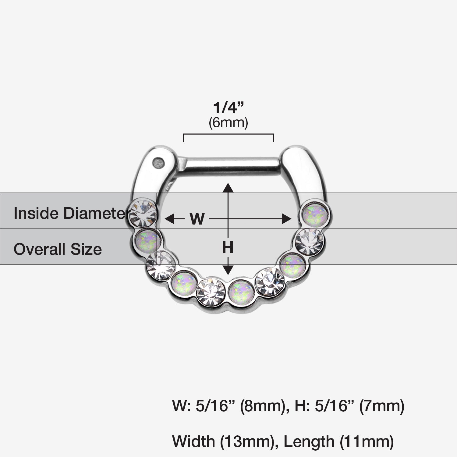 Detail View 1 of Opal Paradigm Septum Clicker-Clear Gem