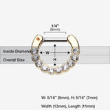 Detail View 1 of Golden Glistening Multi-Gem Septum Clicker-Clear Gem