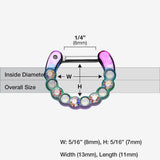 Detail View 1 of Colorline Opal Paradigm Septum Clicker-Rainbow/Aurora Borealis