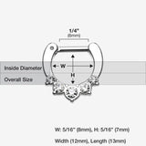 Detail View 1 of Classic Multi-Gem Precia Septum Clicker-Clear Gem