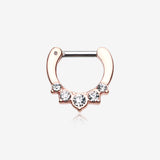 Rose Gold Multi-Gem Precia Septum Clicker