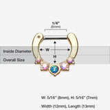 Detail View 1 of Golden Opal Precia Septum Clicker-Black/Aurora Borealis