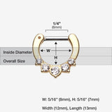 Detail View 1 of Golden Multi-Gem Precia Septum Clicker-Clear Gem
