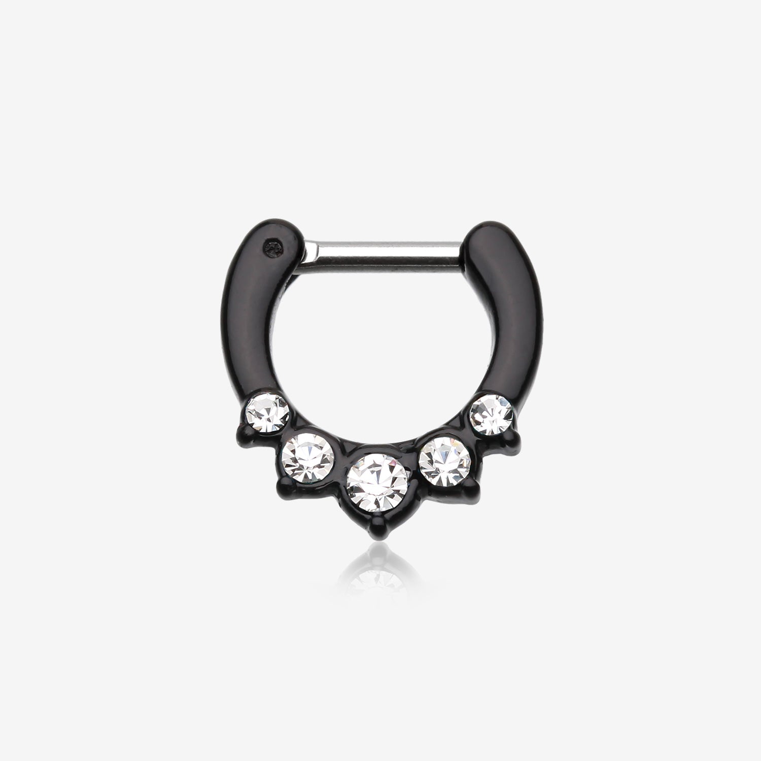 Colorline Multi-Gem Precia Septum Clicker-Black/Clear