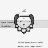 Detail View 1 of Colorline Multi-Gem Precia Septum Clicker-Black/Clear