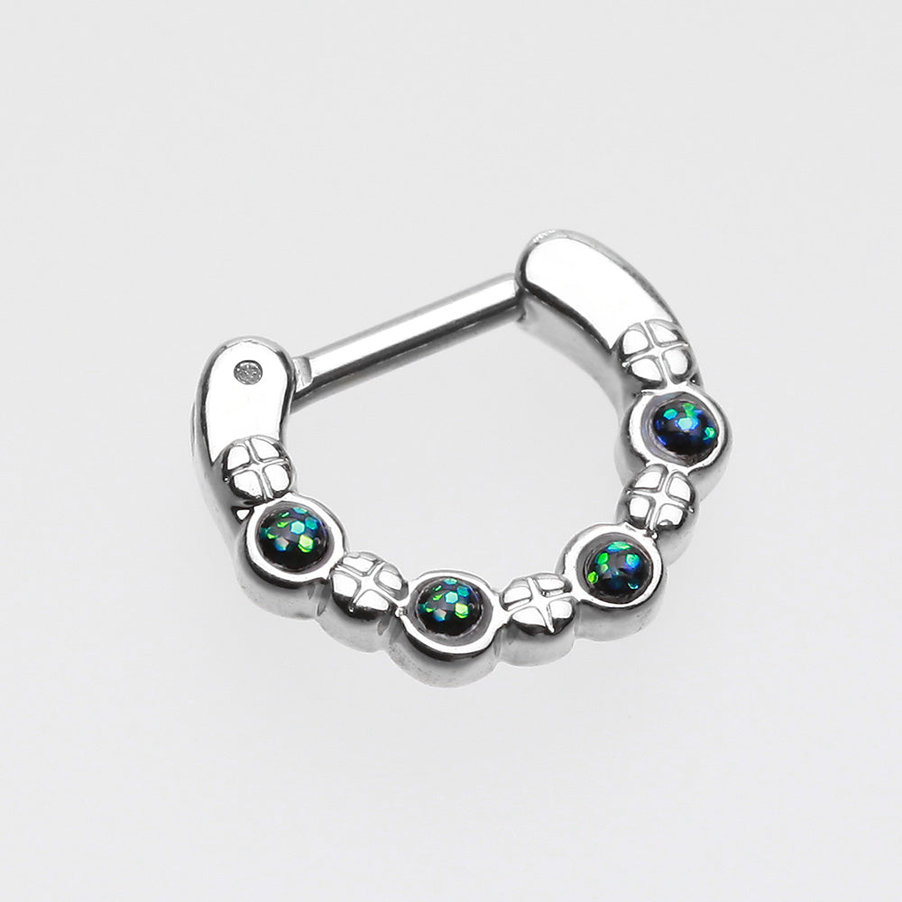 Detail View 2 of Classic Aurea Sparkle Septum Clicker -Black