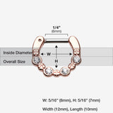 Detail View 1 of Rose Gold Elan Multi-Gem Septum Clicker-Clear Gem