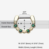 Detail View 1 of Golden Aurea Sparkle Septum Clicker -Black